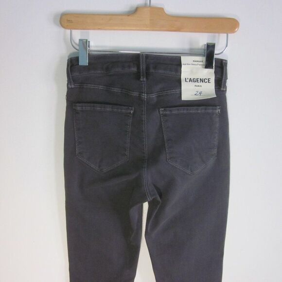 L'Agence Paris Womens Margot High Rise Skinny Style Jeans Size 24 Charcoal Wash - Picture 6 of 10